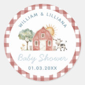 Boerderij Baby shower Sticker (Voorkant)