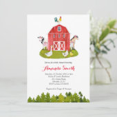 Boerderij Baby shower Uitnodiging (Staand voorkant)