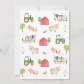 Boerderij Baby shower Uitnodiging (Achterkant)