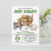 Boerderij Baby Shower Uitnodiging (Staand voorkant)