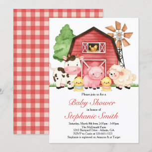 Boerderij Baby shower-uitnodiging, Baby shower Bar Kaart