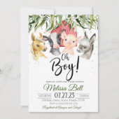 Boerderij Baby shower-uitnodiging Boy Boho Kaart (Voorkant)