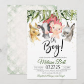 Boerderij Baby shower-uitnodiging Boy Boho Kaart (Voorkant / Achterkant)