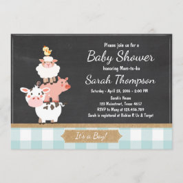 Boerderij Baby shower uitnodiging Country Baby Boy