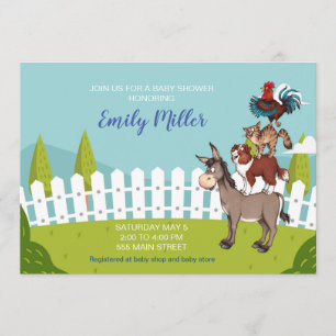 Boerderij baby shower-uitnodiging kaart
