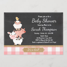 Boerderij Baby shower Uitnodiging Land Baby Girl R
