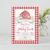 boerderij baby shower Uitnodiging Re Girl (Staand voorkant)