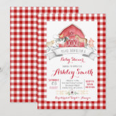 boerderij baby shower Uitnodiging Re Girl (Voorkant / Achterkant)