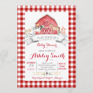 boerderij baby shower Uitnodiging Re Girl