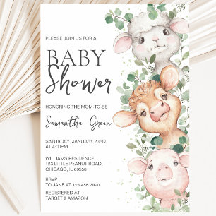 Boerderij baby shower voor jongen kaart