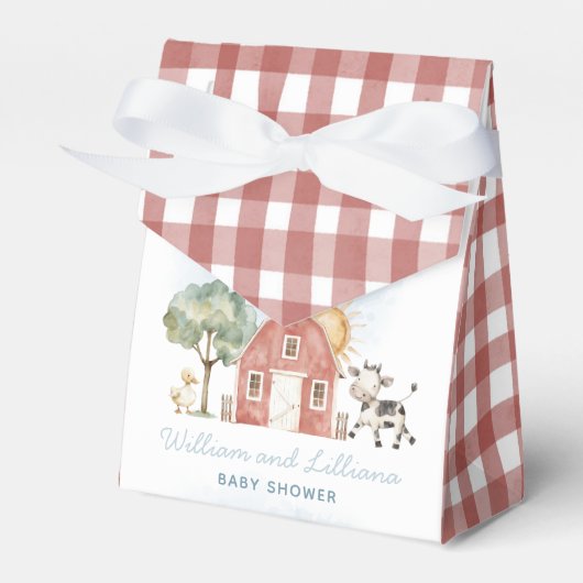 Boerderij Baby shower voorkeursbox Bedankdoosjes (Voorkant Zijde)