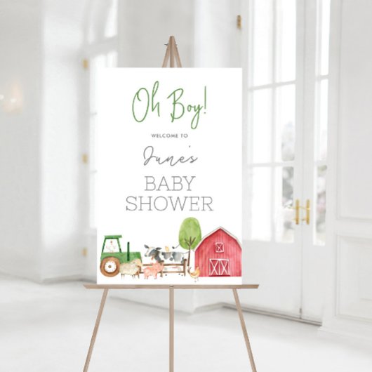 Boerderij Baby shower Welkomstbord Poster
