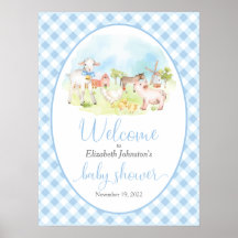 Boerderij Baby shower Welkomstwoord Poster