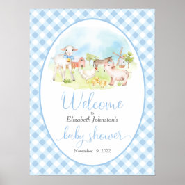 Boerderij Baby shower Welkomstwoord Poster