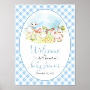 Boerderij Baby shower Welkomstwoord Poster