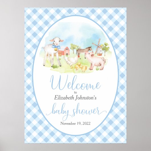 Boerderij Baby shower Welkomstwoord Poster (Voorkant)