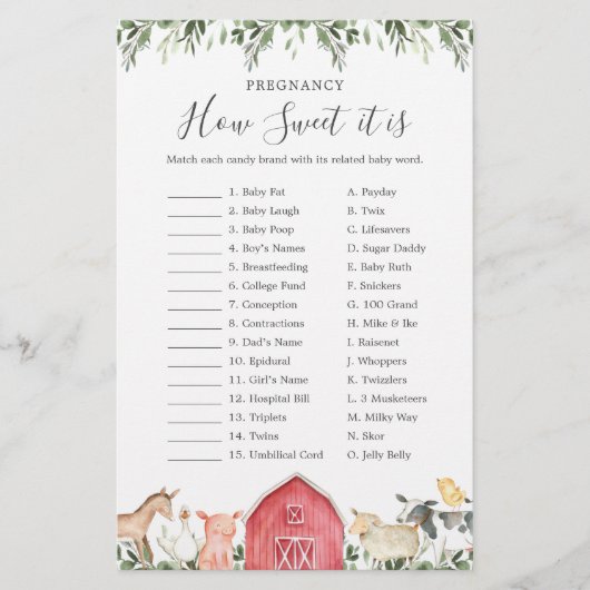 Boerderij Baby shower Zwangerschap Hoe lief het is (Voorkant)