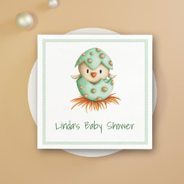 Boerderij Baby Vogelbroedsel Groene Neutrale Polka Servet