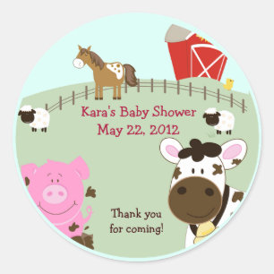 Boerderij Baby's Baby shower Favor Sticker