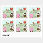 BOERDERIJ BABY'S Barnyard SQUARE Favor Sticker (Vel)