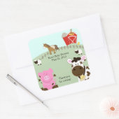 BOERDERIJ BABY'S Barnyard SQUARE Favor Sticker (Envelop)