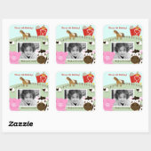 Boerderij Baby's Foto VIERKANT Favor Sticker (Vel)