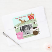 Boerderij Baby's Foto VIERKANT Favor Sticker (Envelop)