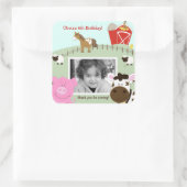 Boerderij Baby's Foto VIERKANT Favor Sticker (Tas)