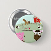 Boerderij Babys NAAMLABEL Persoonlijke Knop Ronde Button 5,7 Cm (Voorkant /achterkant)
