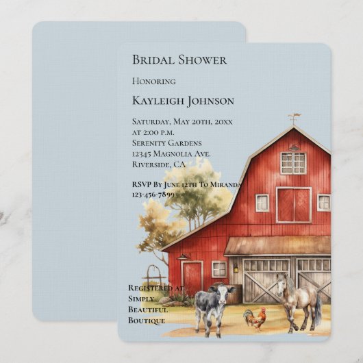 Boerderij Barn Animals Country Vrijgezellenfeest Kaart (Voorkant / Achterkant)