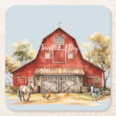 Boerderij Barn Animals Country Wedding Kartonnen Onderzetters (Voorkant)