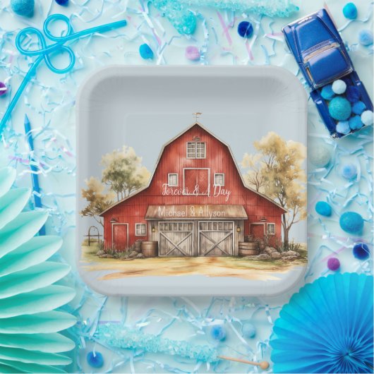 Boerderij Barn Animals Country Wedding Papieren Bordje (Feest)