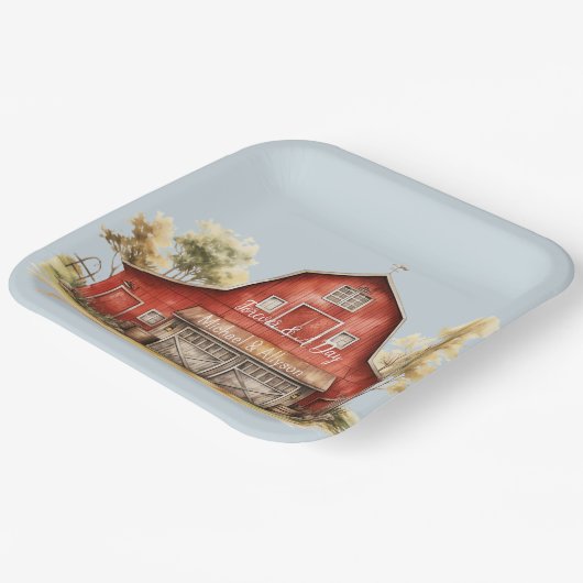 Boerderij Barn Animals Country Wedding Papieren Bordje (Gebogen)