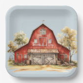 Boerderij Barn Animals Country Wedding Papieren Bordje (Voorkant)