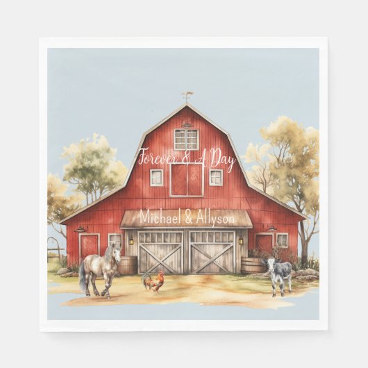 Boerderij Barn Animals Country Wedding Servet (Voorkant)