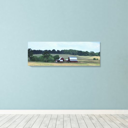 Boerderij Barn House Canvas Afdruk (Insitu (Houten vloer))