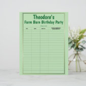 Boerderij Barn Verjaardagsfeest gastenlijst (Staand voorkant)