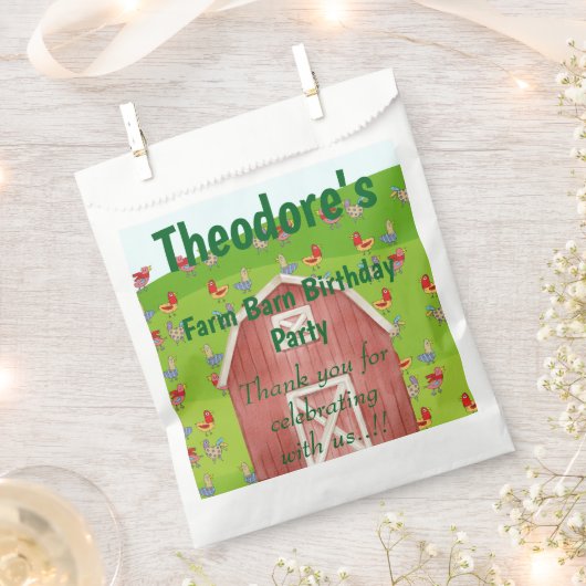 Boerderij Barn verjaardagsfeestje Bedankzakje (Geknipt)