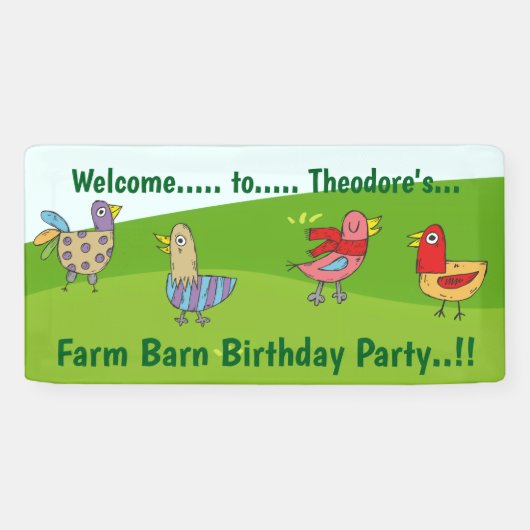 Boerderij Barn verjaardagsfeestje Spandoek (Horizontaal)