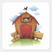Boerderij Barn Vierkante Sticker (Voorkant)