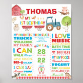 Boerderij Barnyard 1e verjaardag mijlpaal geboorte Poster (Voorkant)