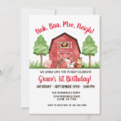 Boerderij Barnyard 1st Birthday Invitation Kaart (Voorkant)