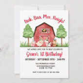 Boerderij Barnyard 1st Birthday Invitation Kaart (Voorkant)