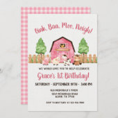 Boerderij Barnyard 1st Birthday Invitation Kaart (Voorkant / Achterkant)