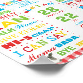 Boerderij Barnyard 1st Birthday Milestone Birth St Poster (Hoek)