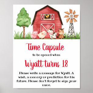 Boerderij Barnyard 1st Birthday Time Capsule Poster