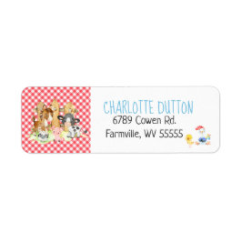 Boerderij Barnyard Animal Birthday Adres Etiket