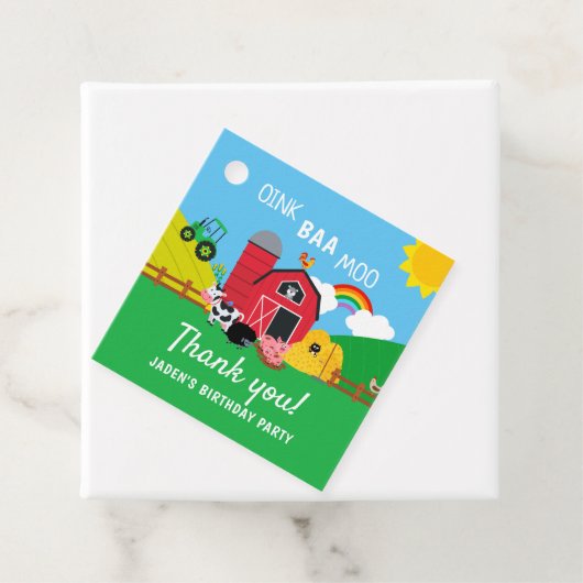 Boerderij Barnyard Animal Birthday Dank u Kinder Bedankjes Labels (In situ)