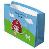 Boerderij Barnyard Animal Birthday Groot Cadeauzakje (Achterkant Gekanteld)