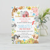 Boerderij Barnyard Animal Birthday Kaart (Staand voorkant)